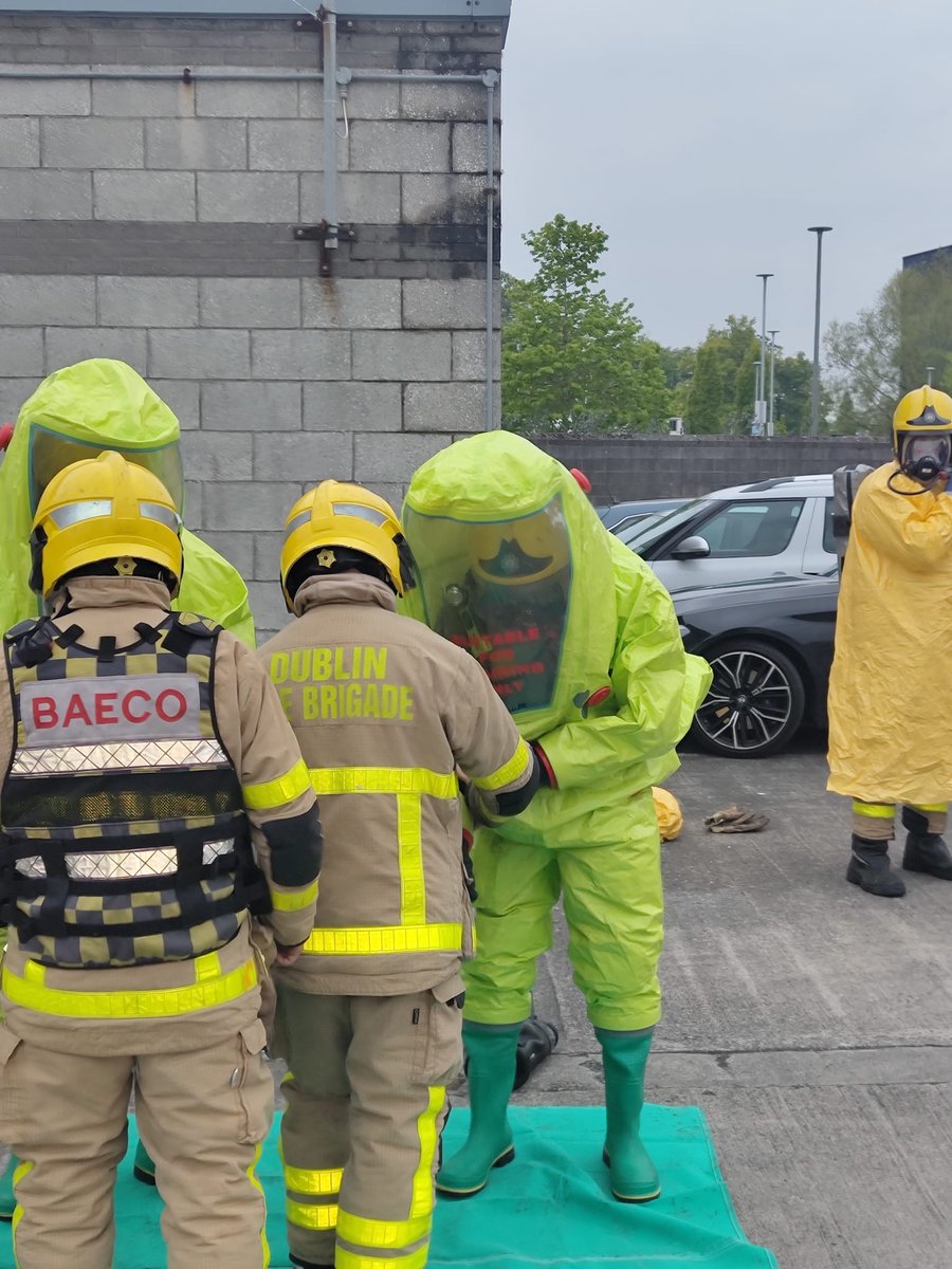 Firefighters from B Watch Donnybrook and Dun Laoghaire carrying out a Hazardous material exercise this week #DidYouKnow Donnybrook Fire Station is home to our Haz Mat response unit