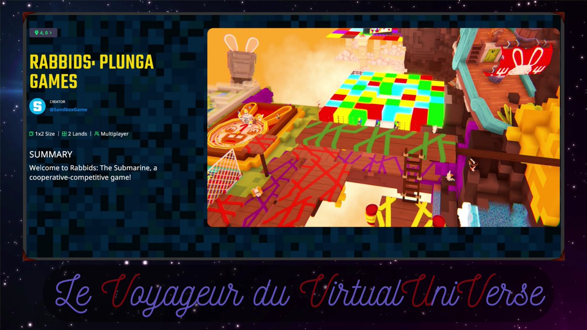 Bonjour à toutes et à tous, aujourd'hui présentation de la carte Rabbids : Plunga Games . Bon visionnage à tous.

Format 4k : youtu.be/wrgBQ7A6FnY
Format SHORTS : youtube.com/shorts/gKWPK0O…

@TheSandboxGame @RabbidsOfficial #jeuxvideo #SandFam #Sandbox #Web3Gaming #Web3