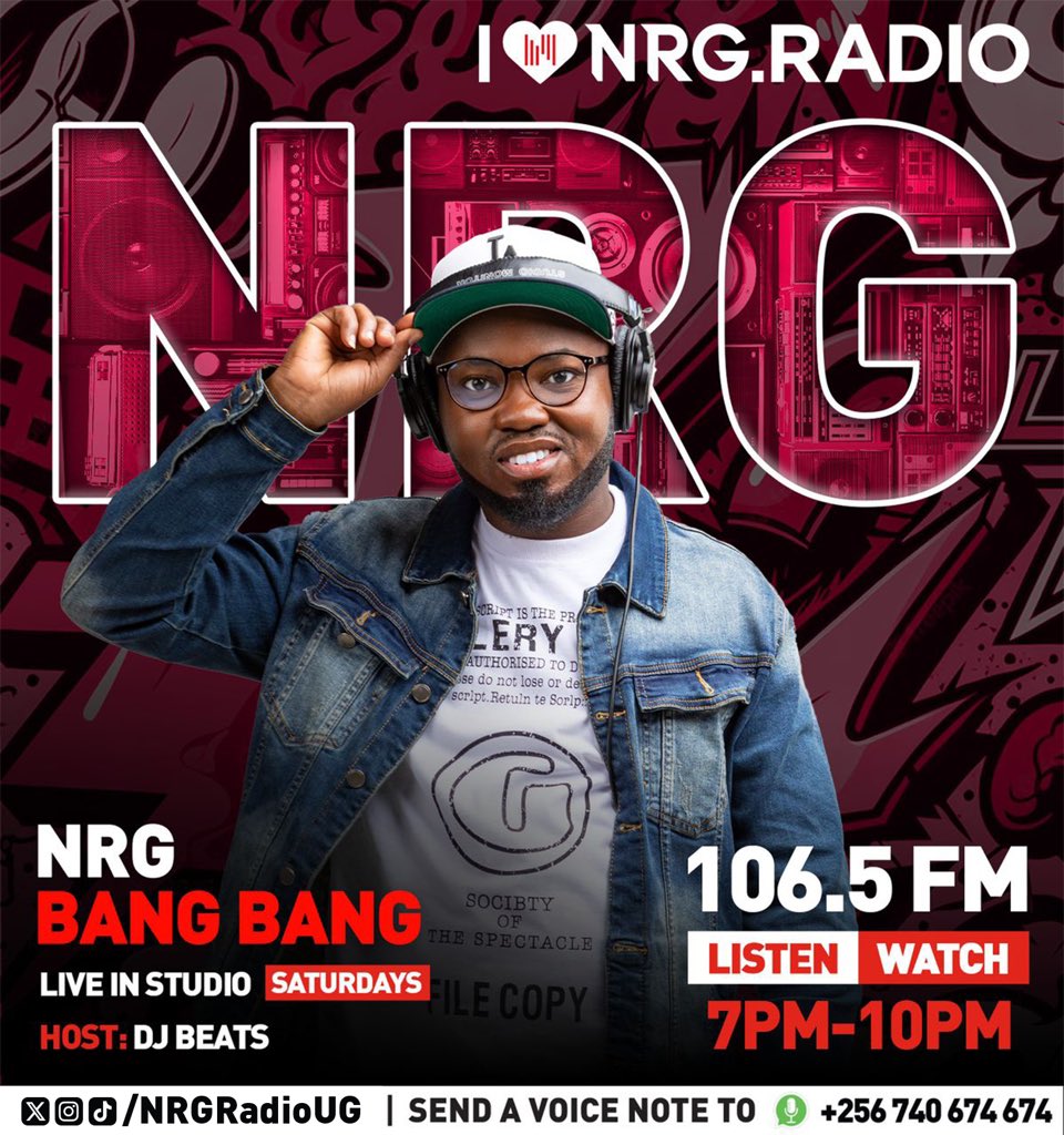 Coming through with a party on your airwaves is Mr. Let the music speak @djbeats_ug 🔥🔥💯

Tune in to 106.5FM and enjoy the vibes
#NRGBangBang #NRGRadioUG