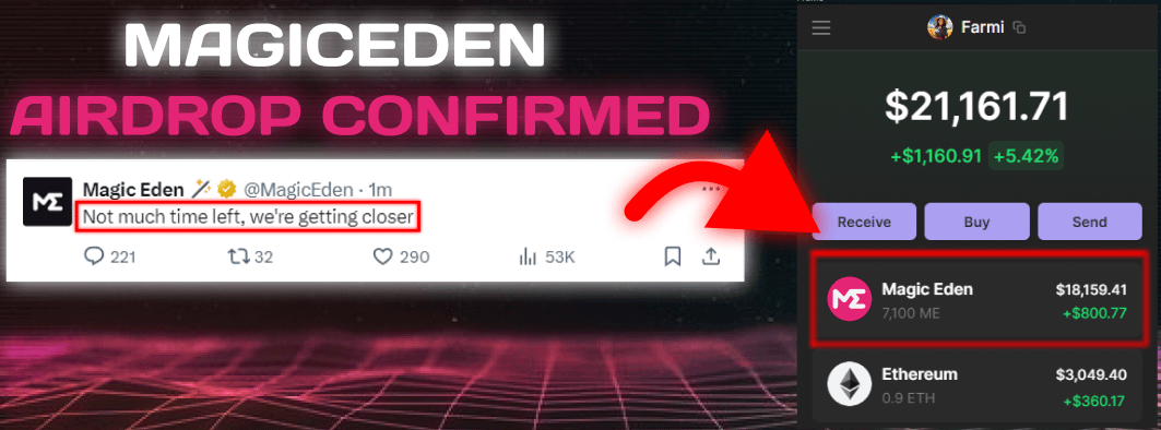 Magic Eden airdrop is confirmed

Raised $160M. Solana backed. Low competition.

Cost: $1
Potential: $25,000

It will be latest airdrop with so huge potential👇