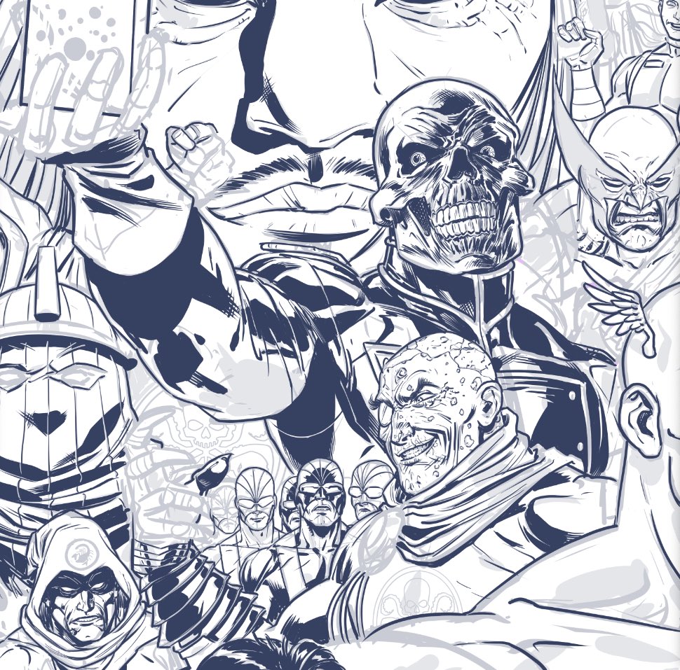 Some detail on this Nick Fury, Captain America, Wolverine etc etc! blue line piece I’ve been chipping away at.

#nickfury #captainamerica #redskull