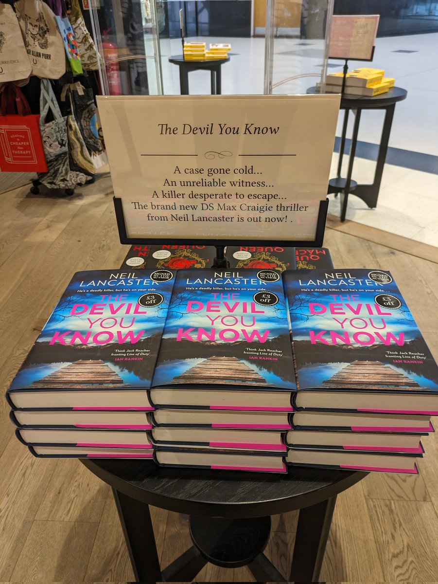 Lots of lovely signed copies of #TheDevilYouKnow in @WatInverness