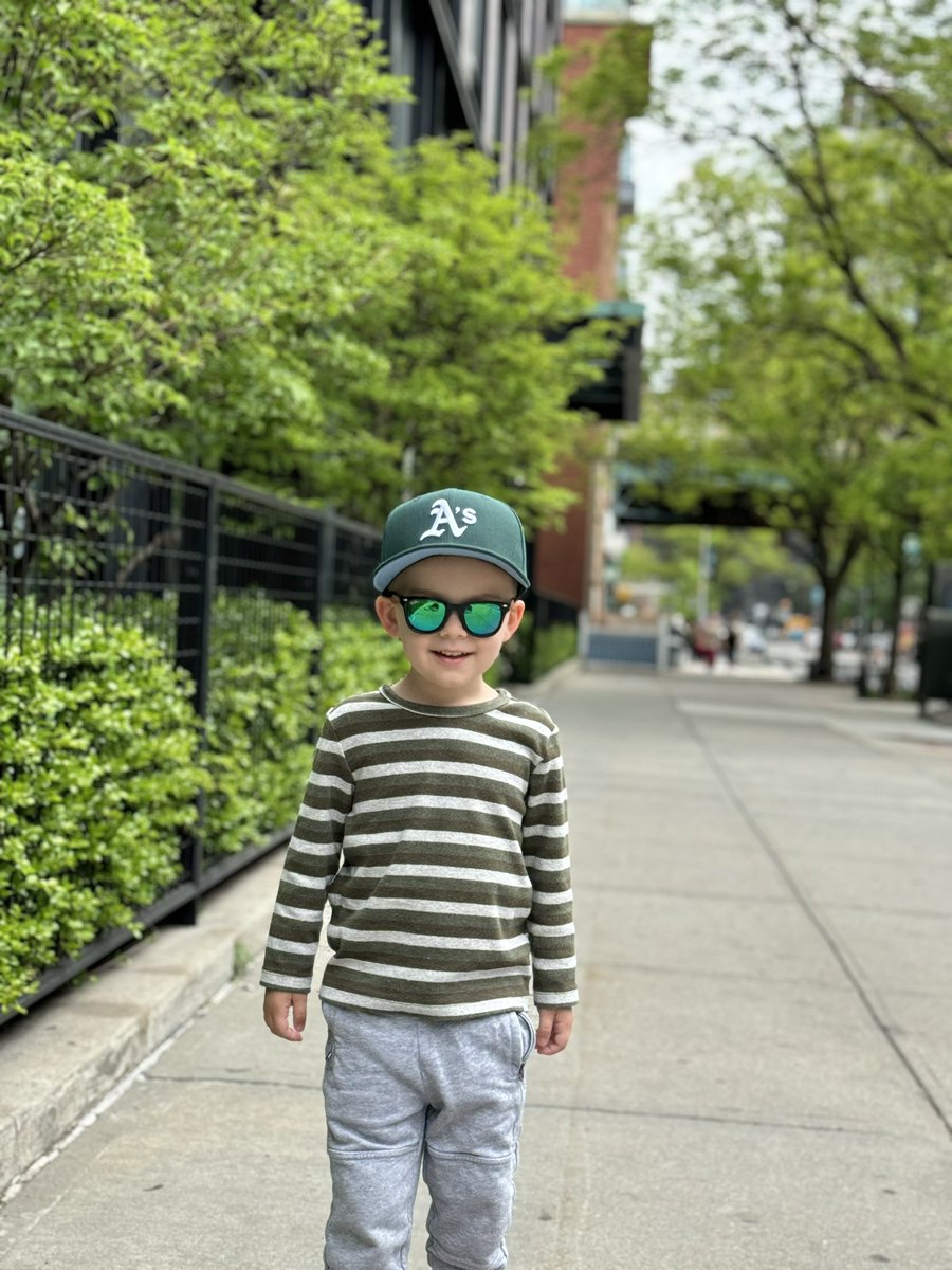 Repping his Oakland A’s in NYC #selltheteam #fisherout