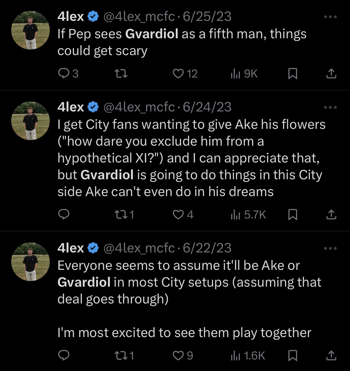 Just over nine months later, the prophecy has fulfilled itself. Title run-in, must-win game: Gvardiol and Ake partnership with Gvardiol as the fifth man in attack. 'I used to dream of times like this.'