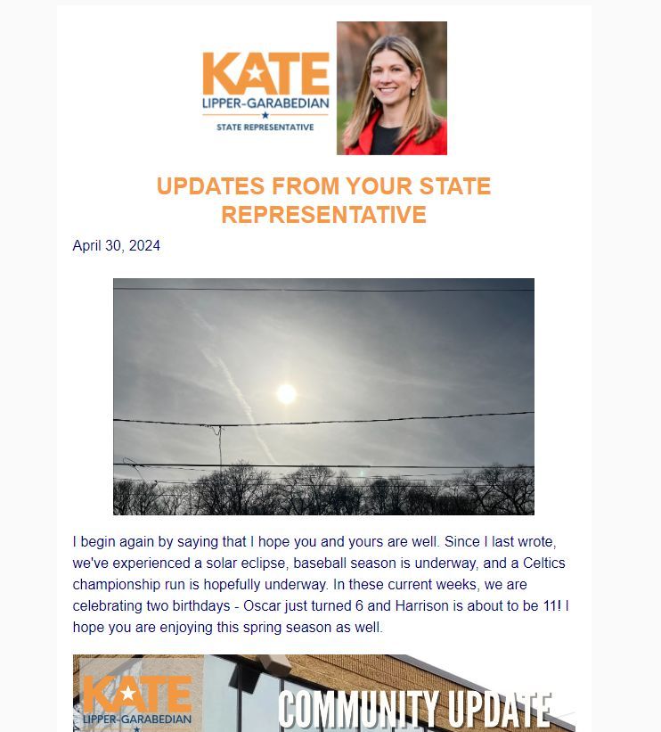 ICYMI: Earlier this week, my April newsletter went out highlighting #32Middlesex investments secured in the FY25 House Budget, other leg updates, & district updates- including #MelroseMA Recycling & Sustainability Day! Read here- buff.ly/4dD5mLR
