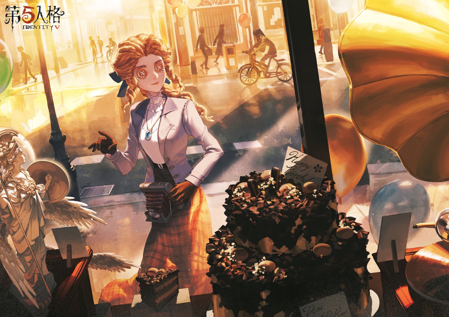 第五人格　オフィシャルカフェ　アクリルマドラー　記者　アリス Identity V 第五人格×THEキャラCAFE～愛しいあなたと運命の赤い