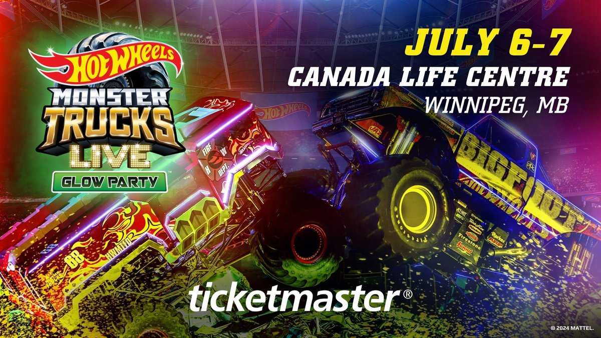 The countdown is on 📅 Hot Wheels Monster Trucks Live is at Canada Life Centre July 6 and 7!! 🎟️ Get your tickets now at bit.ly/3UsruPX