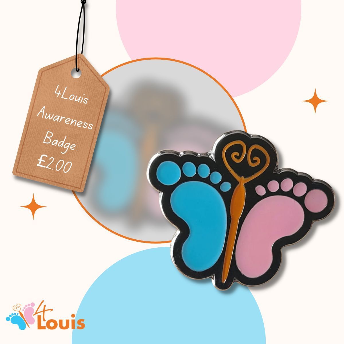The 4Louis enamel pin badge supports families affected by child loss. Proceeds from every badge sold go towards 4Louis projects and families. Get your 4Louis enamel pin badge today to show support and make a difference. Order here: buff.ly/3R8srei