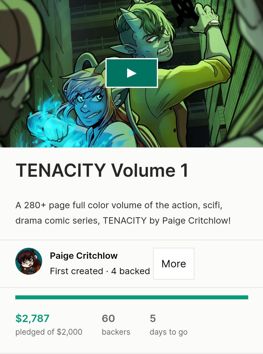 5 DAYS LEFT and we're even closer to everyone getting the free set of bookmarks with their physical copy of TENACITY Volume 1! 💙 kickstarter.com/projects/paige… #kickstarter #comic #comicbook #comickickstarter #indiecomic