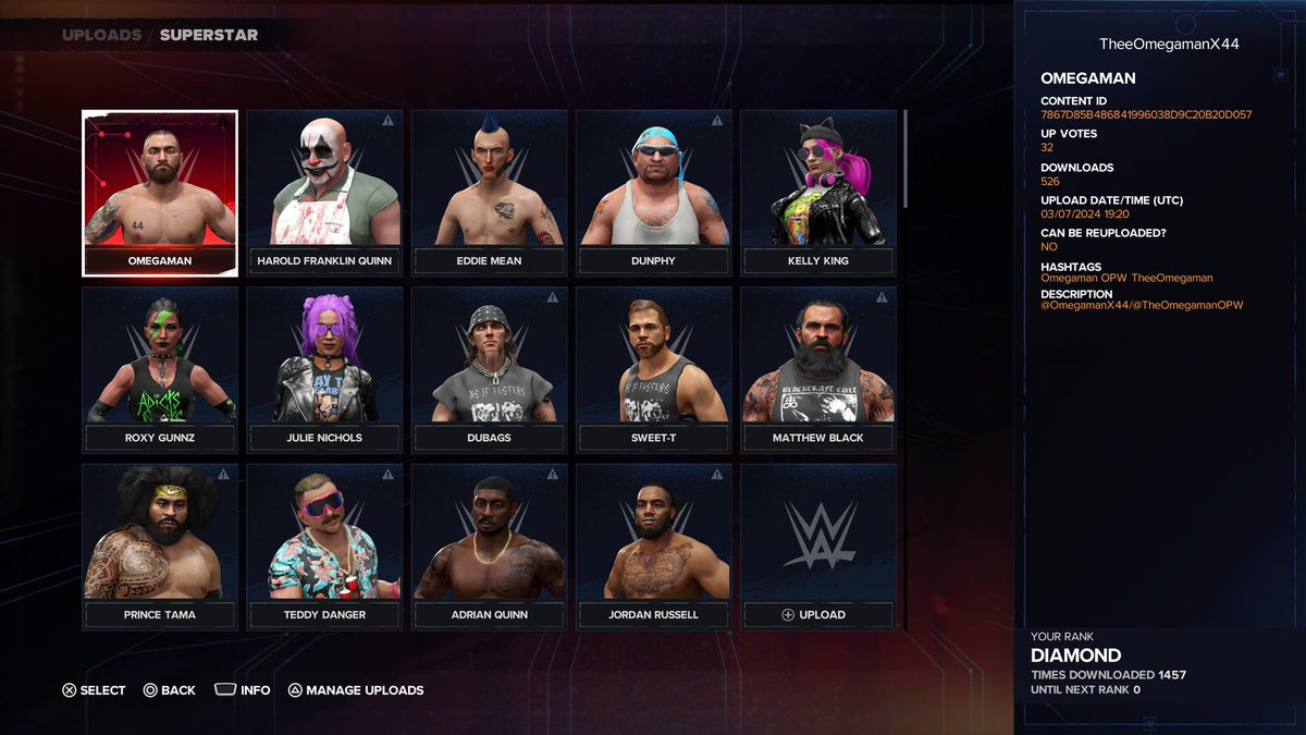 All my uploaded CAWs that are currently on the CC. Everything can be found under the tag Omegaman