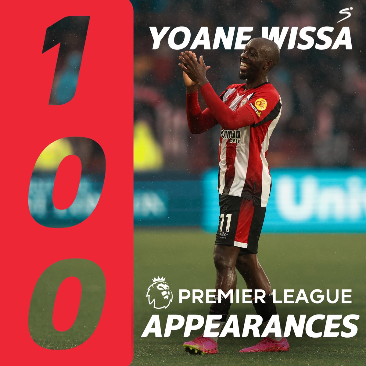 𝟏𝟎𝟎 𝐍𝐨𝐭 𝐎𝐮𝐭 🧢

Yoane Wissa marked his 100th Premier League appearance for Brentford against Fulham 🤝

#PL | #BREFUL