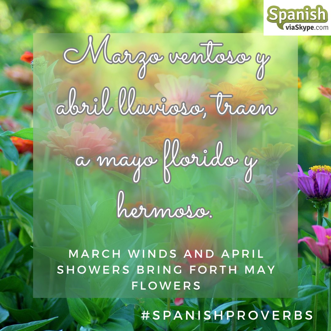 🌧️ Marzo ventoso y abril lluvioso, traen a mayo florido y hermoso. 🌂

Is there any similar proverb in your language? Tell us in the comments below.

👇👇👇

#Refran #Proverbs #learnSpanish #spagnolo #espanol #西班牙語 #Spanish #Spanische #Espagnol #الأسبانية  #Spanishlessons