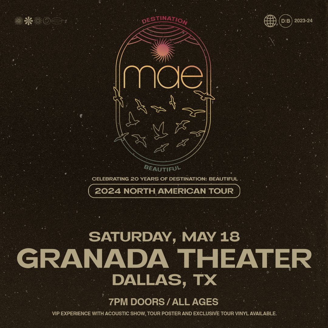 📣Two weeks away Dallas! Mae returns to Granada Theater to celebrate 20 years of Destination: Beautiful on Saturday, May 18! 🎫 buff.ly/428a12P