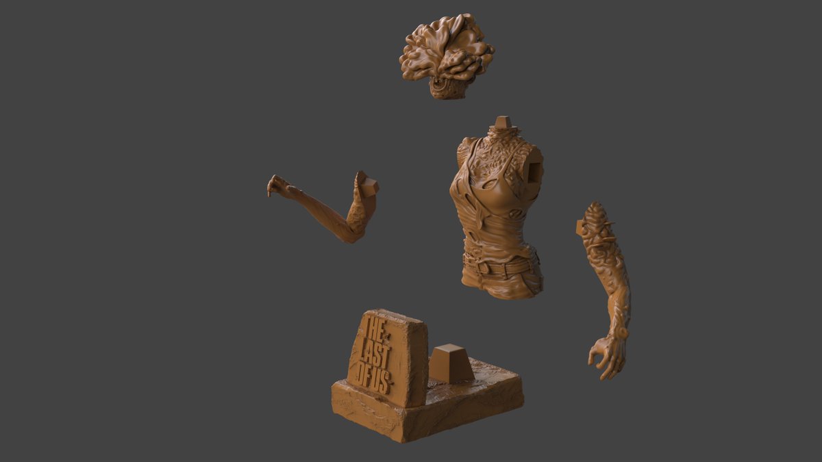 Just for #fun I set up the clicker from #thelastofus I made last year but with the title ready for #3dprint made with #ZBrush #render #Keyshot #3d #3dart #3dartist #cg #3dprintable #sculpture #bust #replica #fanart #horror #apocalypsis #zombie #creature #character #fanart