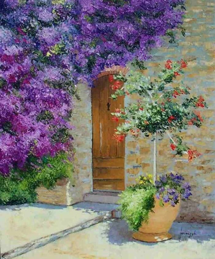 Colourful and mellow painting Jean Marc Janiaczyk I haven’t posted this artist before and will have to research later