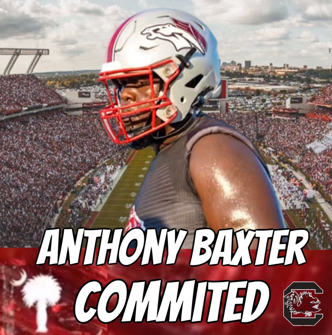 Gamecocks pick up 3 ⭐️ 2026 OL Anthony Baxter 6’3 335 South Pointe High School Rock Hill, SC