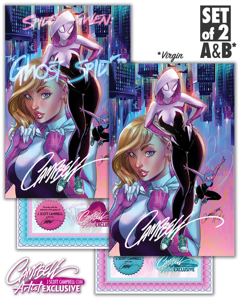 !!SUCCESS!! I just successfully ordered the @JSC_store cover variants for #SpiderGwenTheGhostSpider with art by @JScottCampbell and colors by @TanyaLehoux .