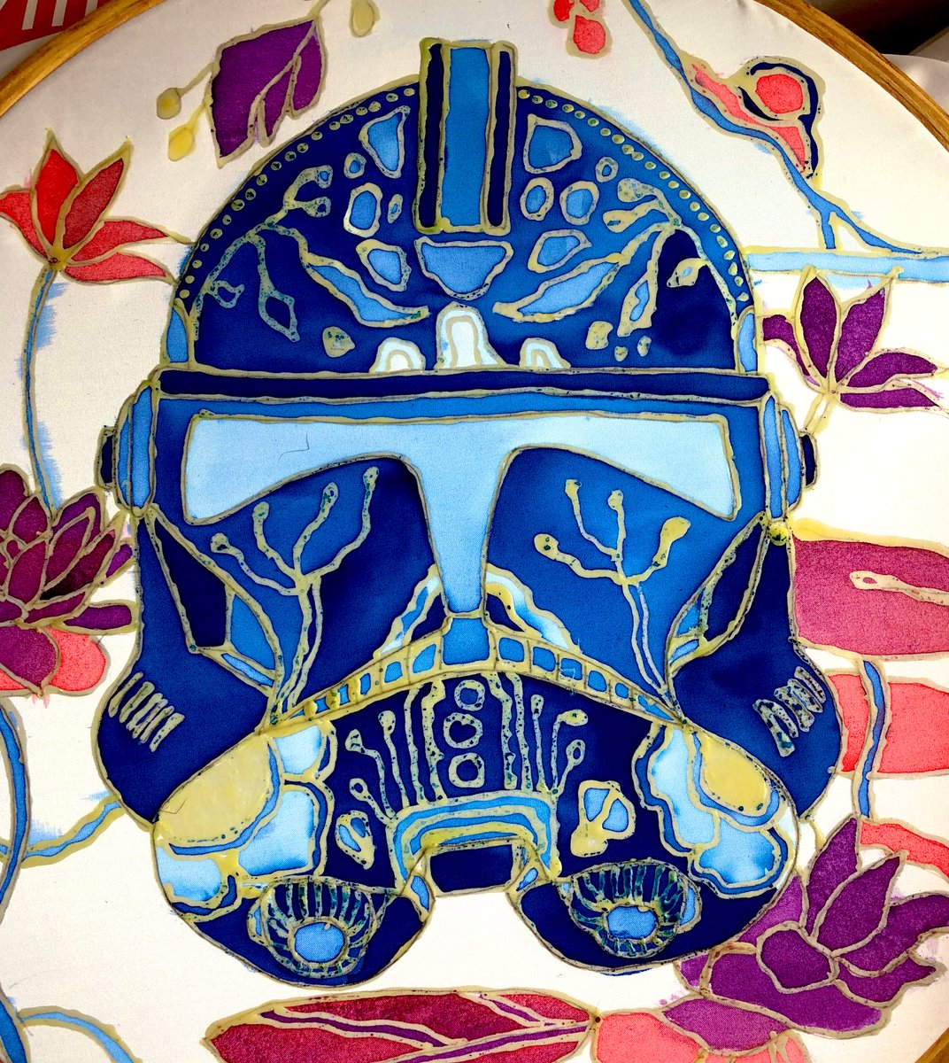 May the Fourth be with you… 
✨Handpainted Batik Art

#textileart