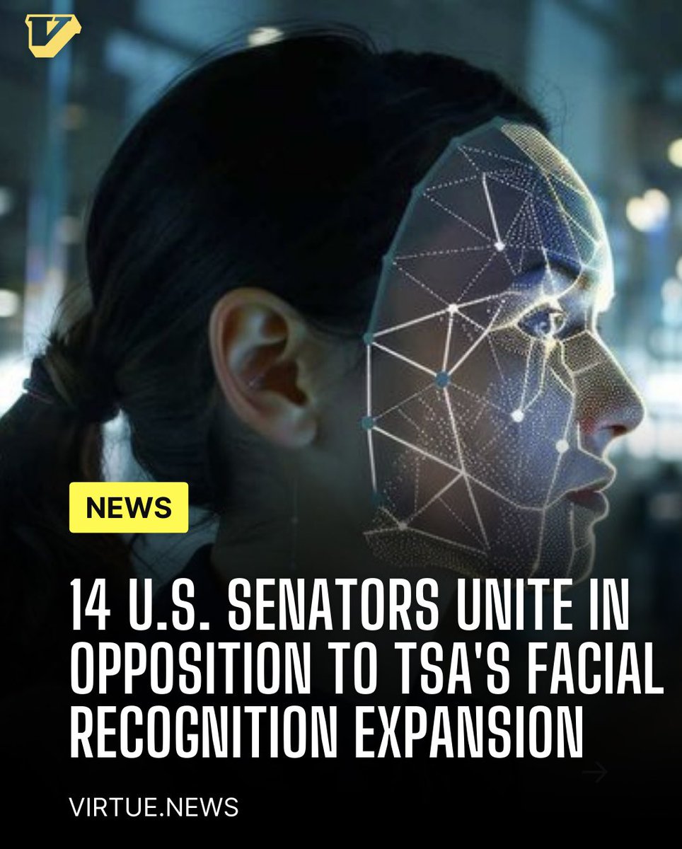 In a move to protect the privacy and civil liberties of American travelers, a bipartisan group of 14 senators has voiced strong opposition against the (TSA) plans to expand facial recognition technology across U.S. airports. bit.ly/3QsBF60 #tsa #facialrecognition