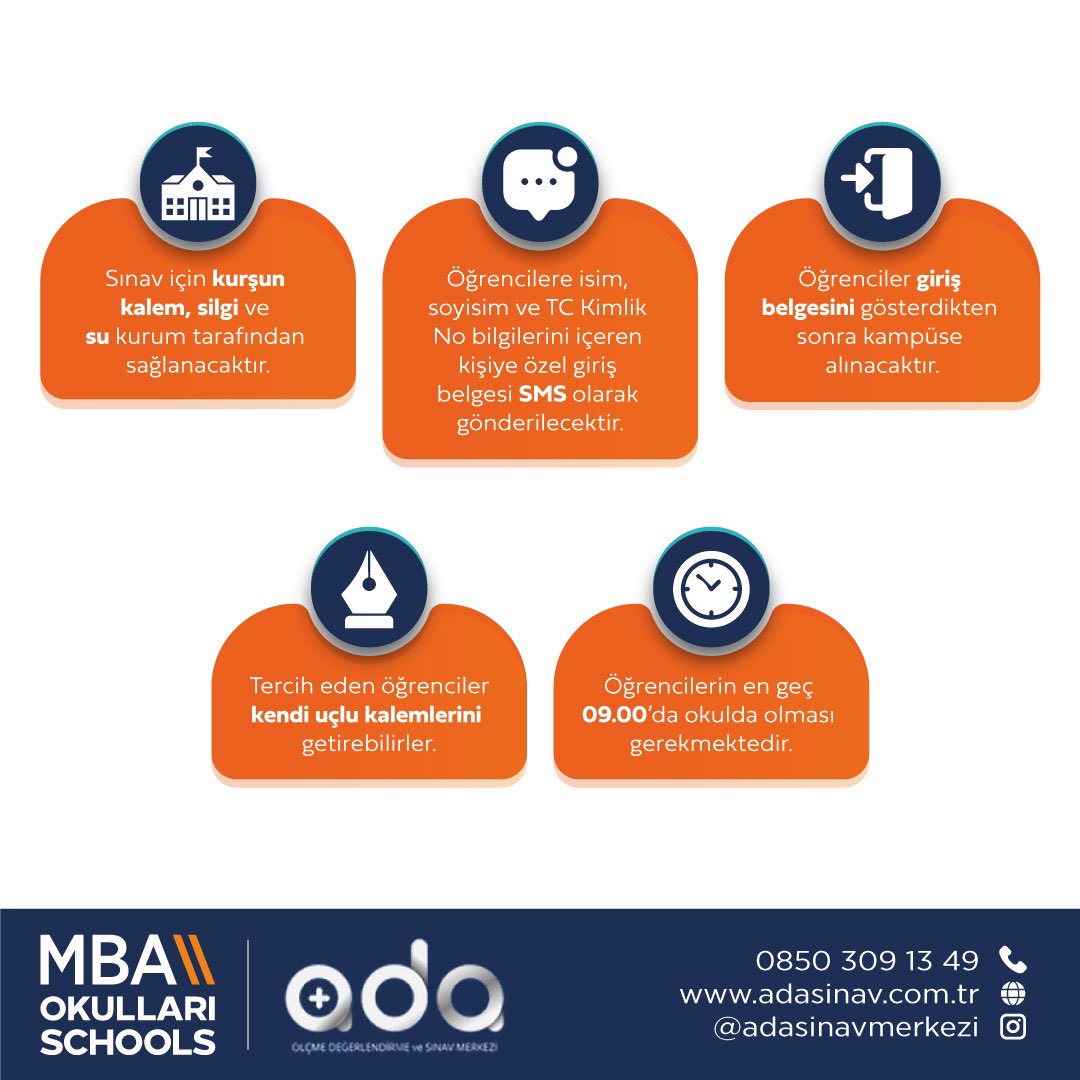 Ada Sınav Merkezi ve MBA Okulları iş birliği ile Son Prova LGS Sınavı 26 Mayıs tarihinde MBA Kampüslerinde!

#MBAOkulları #MedicanaEğitimGrubu #MBAYenilikçiEğitimEkosistemi #BaşarıTasarımı