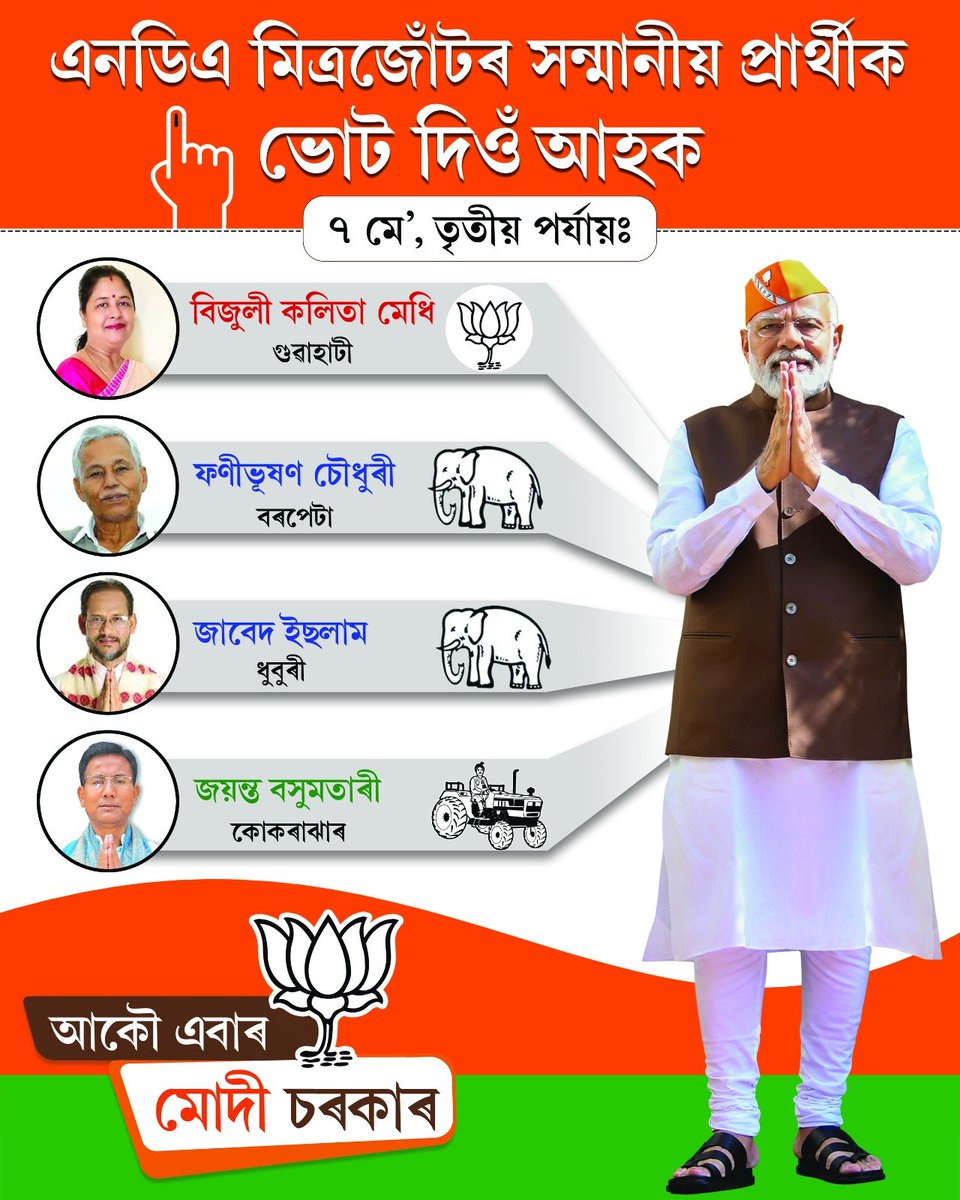 বিকাশ আৰু প্ৰগতিৰ বাবে #VoteModiKo