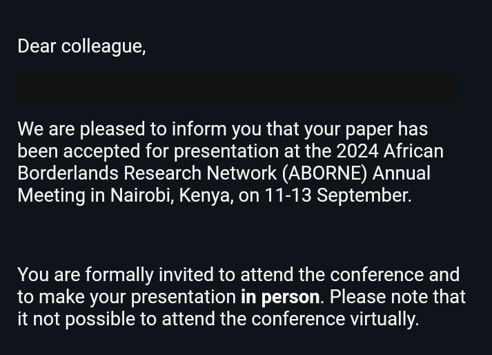I'm excited to share that my paper has been accepted for the 2024 @AborneNetwork Annual Meetings.

I'm looking forward to presenting my work and connecting with the borderlands research community.