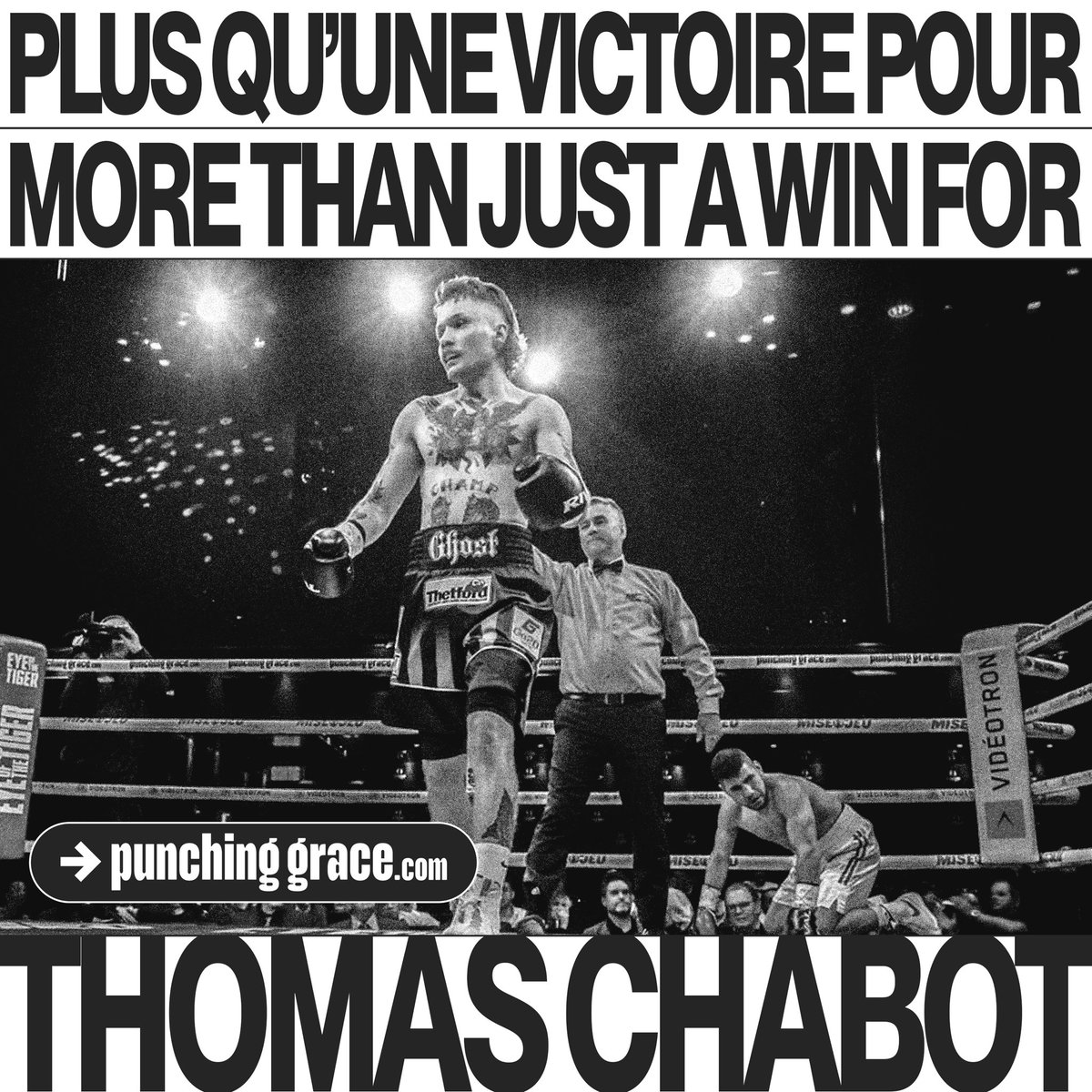 «Je suis un guerrier. Je suis fait pour ça, en prendre et en donner jusqu’à la mort. Mais contrairement à lui, moi, je pouvais aussi boxer» - Thomas Chabot.

📰➡️Jeudi dernier, ‘The Ghost’ a vaincu bien plus qu’Espino – reportage complet : punchinggrace.com/nouvelles/thom…

#BraceForImpact