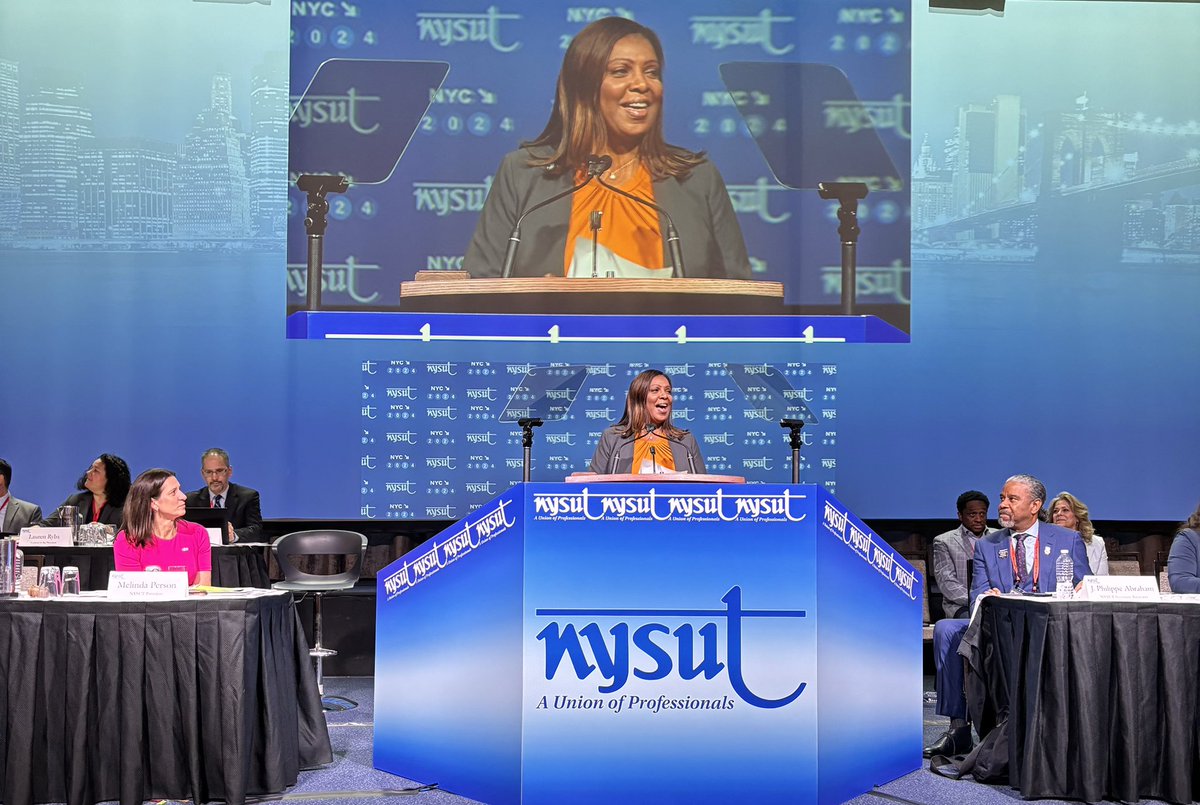 I was proud to join @nysut for its Annual Representative Assembly this afternoon.   The members of @nysut support our kids, their education, and work to improve the quality of our health care every day, and all of New York is grateful.