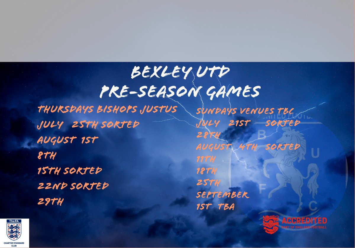 We are looking to sort out our pre-season games.
So get in touch if you are looking for games.
@SELKGrassroots @WESFA_Football @OBDSFL @FRIENDLYGAMEUK