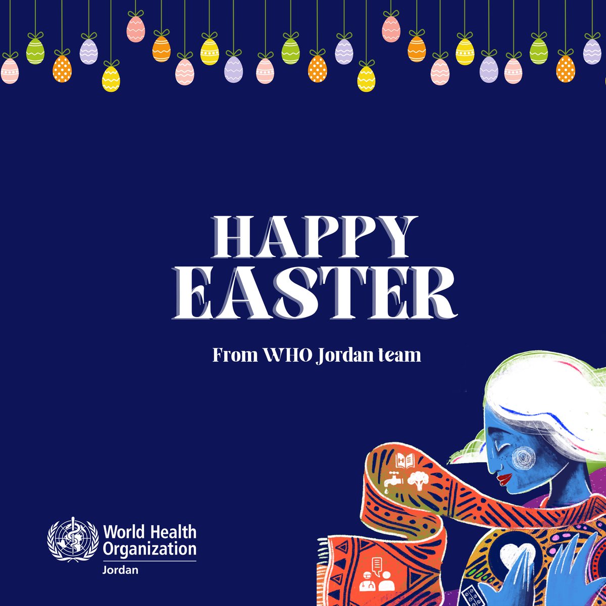 عيد فصح سعيد من فريق منظمة الصحة العالمية في الأردن. #عيد_الفصح Happy Easter from WHO Jordan team🐣 #HappyEaster #HealthForAll