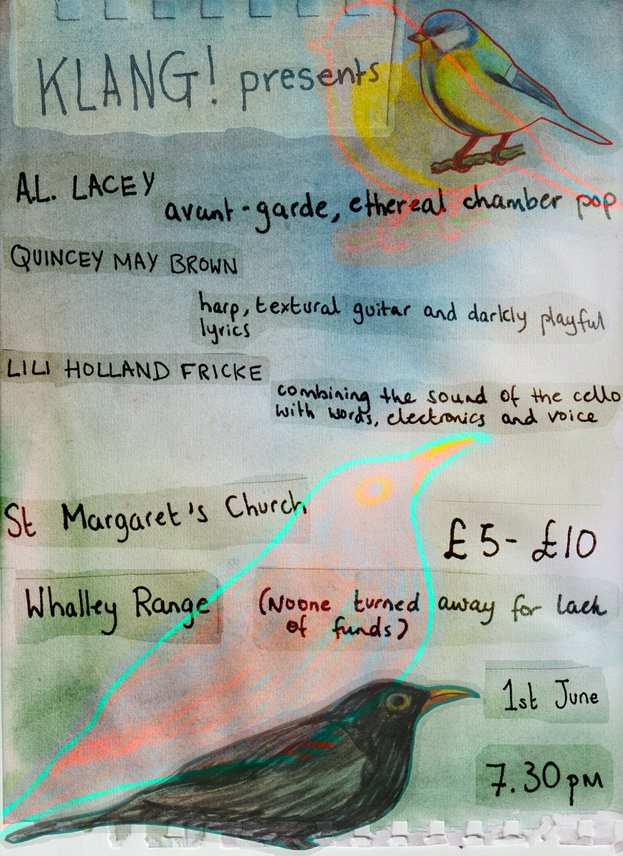 New gig! Join us for an evening of avant-garde, ethereal chamber pop, atmospheric, haunting harp and intricate cello sounds at the wonderful St Margaret's Church (Manchester) on June 1st. @quinceymaybrown @humanworthmusic #manchestermusic #whalleyrange #manchesterexperimental