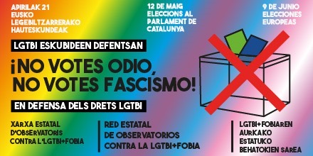 La lucha contra la #LGTBIfobia es una lucha antiracista.

No votes racismo. 
Vota antifascista!
#12M #9J