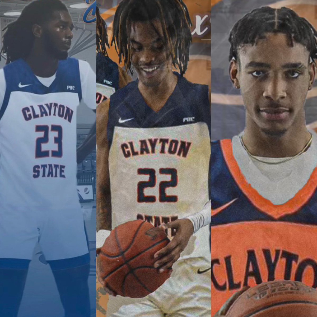 Lay Davis 
Yannis Woods
Joseph Bell 
South GA State College to Clayton State University 
My alum! #clayco #hawkseverywhere