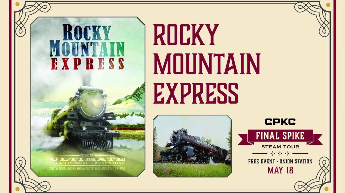 Register now for FREE tickets to see the Rocky Mountain Express documentary at our giant 5-story Extreme Screen on Saturday, May 18, during CPKC's Final Spike Steam Tour. Showtimes at 12:30pm, 2:30pm and 4:30pm. Secure your free tickets now >> buff.ly/44rbqm9