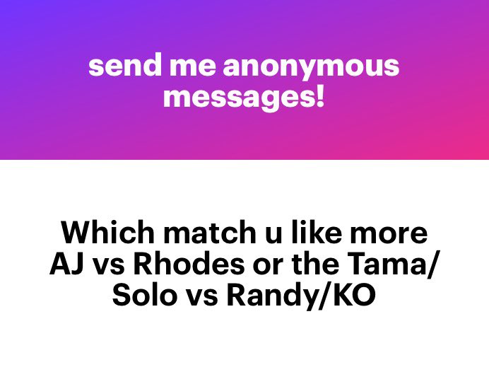 Ooooo both were definitely really good. 

I think imma give it to Cody vs AJ but Bloodline/KO & Randy was definitely really close. Might have to rewatch to see which one I enjoyed more but again both were really good.