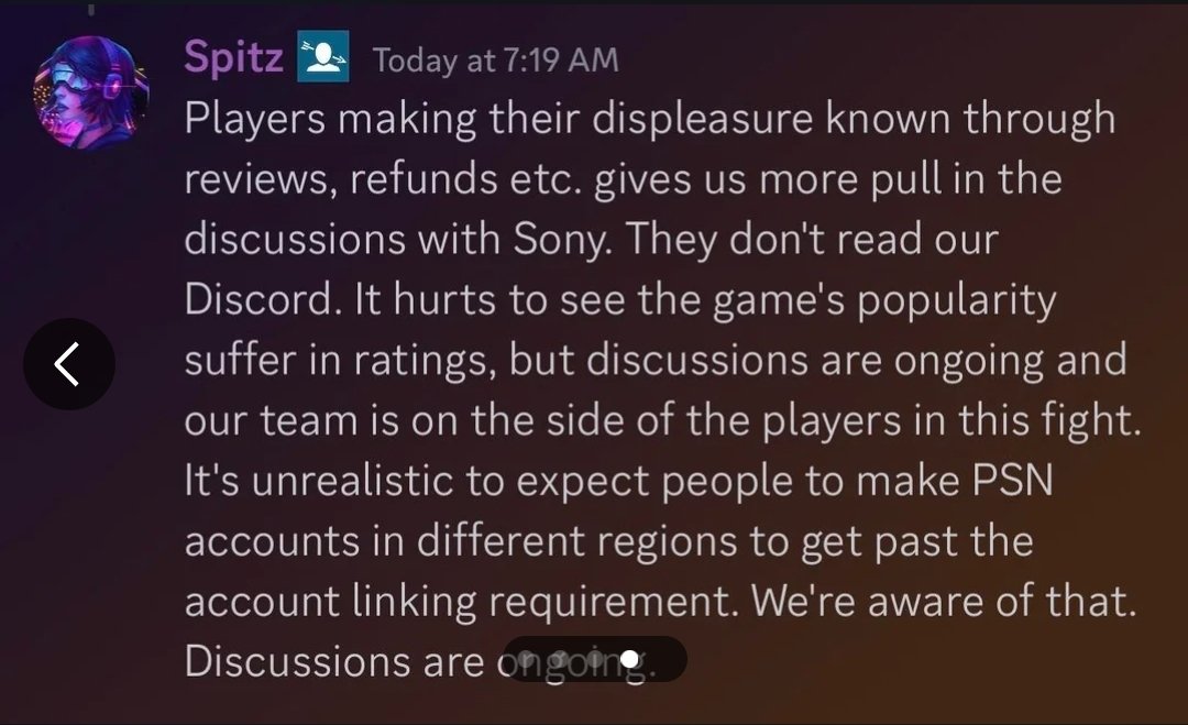 EVERYONE THE DEVS ARE ENCOURAGING YOU REFUND AND NEGATIVE REVIEW BOMB THE GAME. This will help in giving the devs more ammo to use against Sony for this decision and to hopefully reverse it. SONY IS THE ENEMY NOT ARROWHEAD #Helldivers2