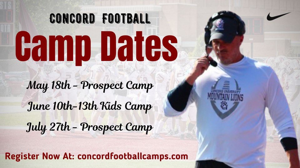 🚨Future Mountain Lions🚨 Join us at our Concord Football prospect camps. Looking to continue your athletics career? Register at concordfootballcamps.com #fastphysical #ATD #CUlture