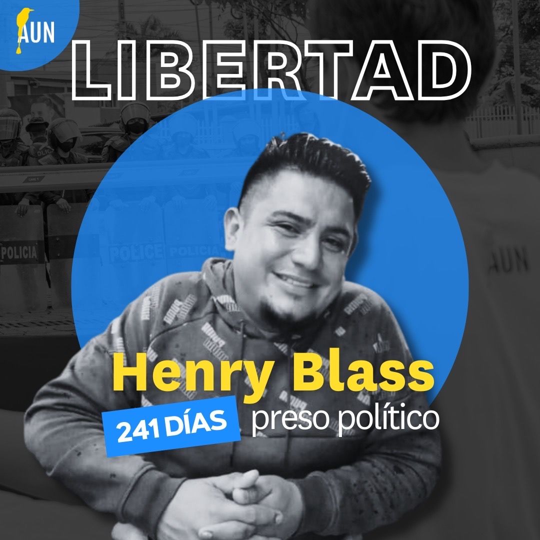 Nuestro amigo, Henry Blass, cumple 241 días injustamente en una cárcel de la dictadura de Ortega en Nicaragua. Demandamos su libertad y la de todos los presos políticos. ¡Son inocentes! #LibertadYa #LibertadParaLosPresosPoliticos