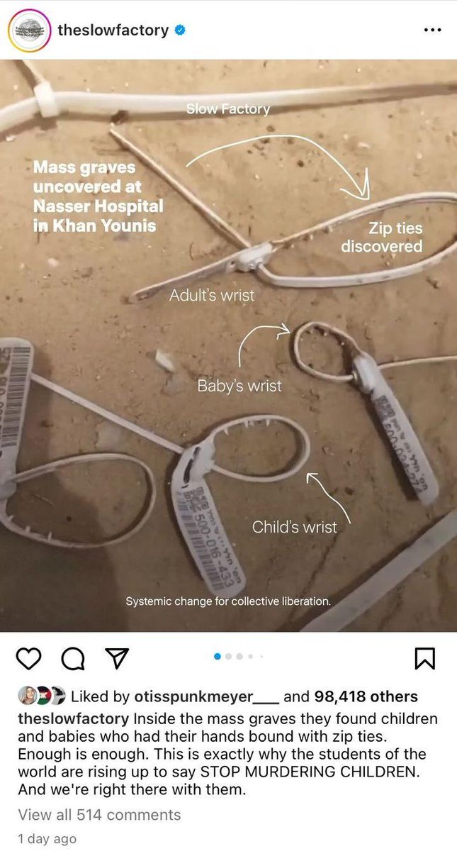 The zip ties of children and babies from mass graves in Palestine. Who the hell zip ties the hands of babies? WHAT THE ACTUAL HELL