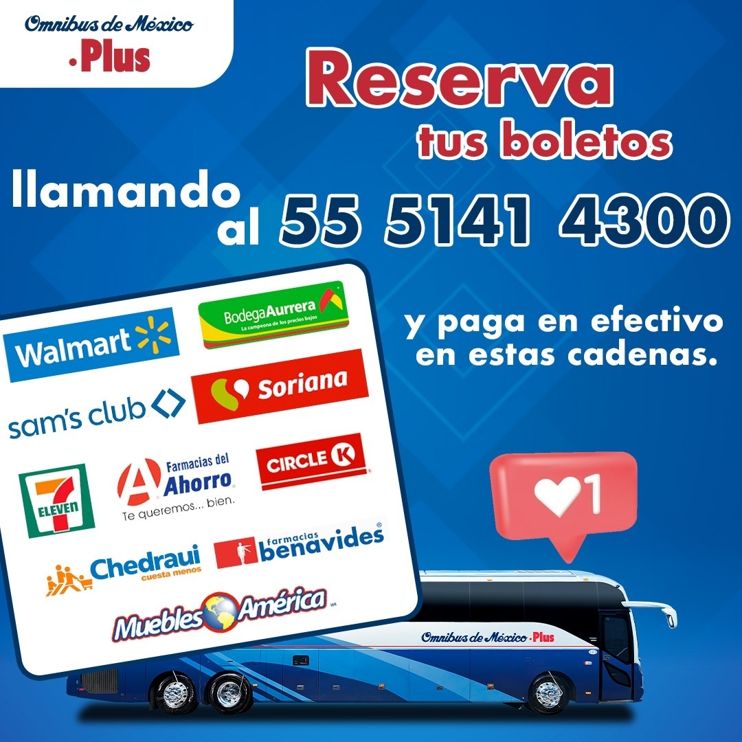 ✅ Tenemos opciones para ti si no tienes tarjetas 😉. ✅ Llámanos, reserva tus boletos y paga en estas cadenas. ✅ Cuentas con 3 horas 30 min para realizar el pago y no perder tu lugar. #DespiertaElDeseoDeViajar