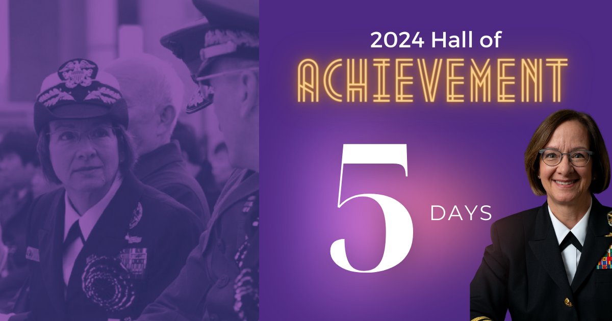 5 days until the 2024 Hall of Achievement! Admiral Lisa Franchetti (BSJ85) is the first woman to serve as Chief Naval Officer and the first woman to serve as one of the Joint Chiefs of Staff. She was the second woman promoted to four-star admiral in the @USNavy.