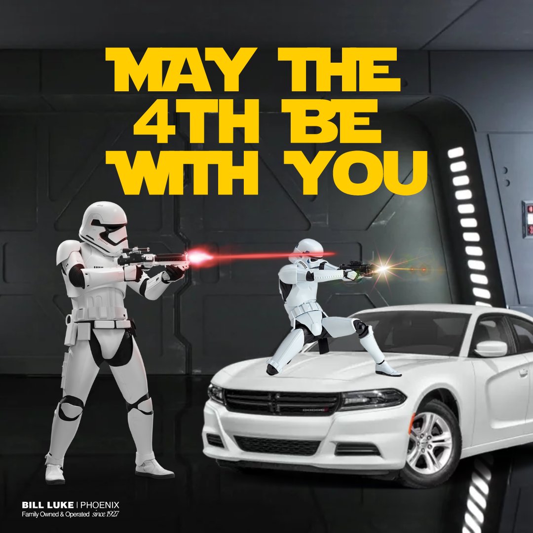 Come find the car that is the Obi-Wan for you here at Bill Luke Phoenix and celebrate #StarWarsDay! #StarWars #May4th #MayThe4thBeWithYou #Dealership #BillLukeCJDR