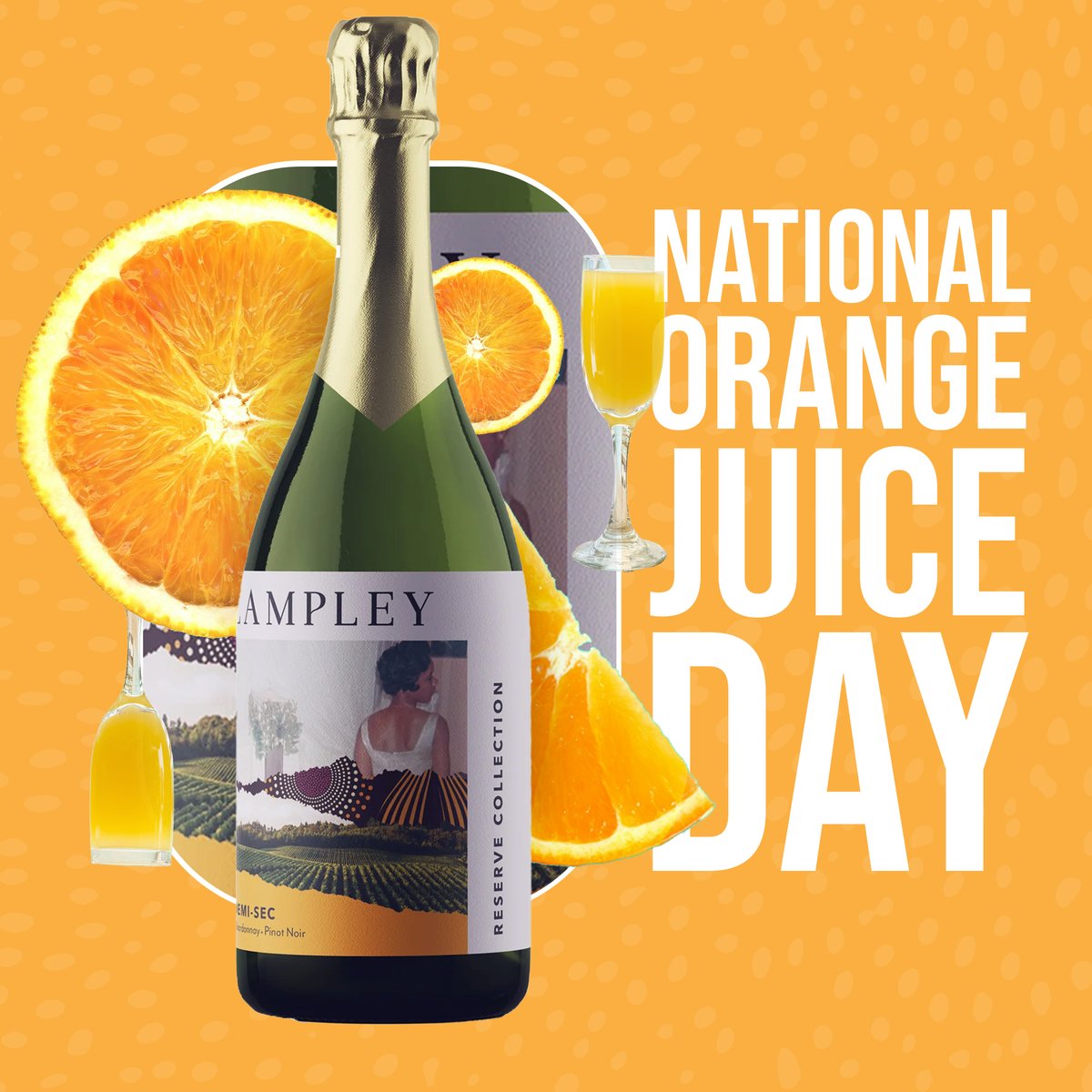 National OJ day calls for its perfect pair... The Lampley Sparkling Wine! Link below to shop. thelampley.com