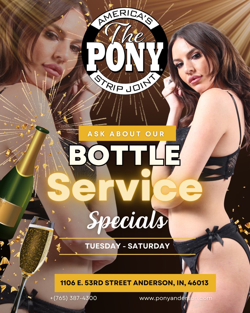 Turn your party up a notch with BOTTLE SERVICE!
Ask us about it, tonight!
.
.
.
#PoppinBottles #BottleService #VIP #ThePony #Anderson #PonyAnderson
