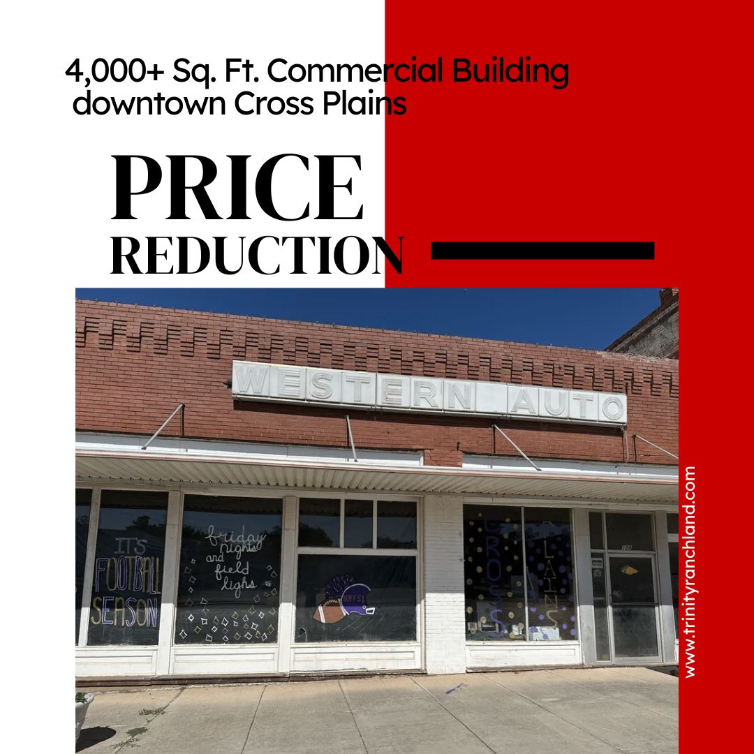 💼 Commercial Property for sale in Cross Plains TX💼 

buff.ly/4dkDYBX 

#TrinityResidentialandCommercial #TRL #CommercialProperty #weknowrealestate #propertyforsale #TexasRealEstate #CrossPlains