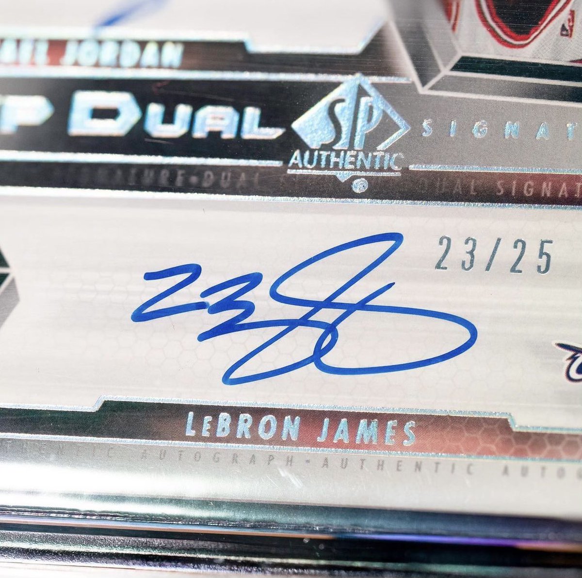 A look back at this jersey numbered LeBron and Jordan dual autograph.🔥 This last sold in February for $33,000 in the PWCC Premier Auction!