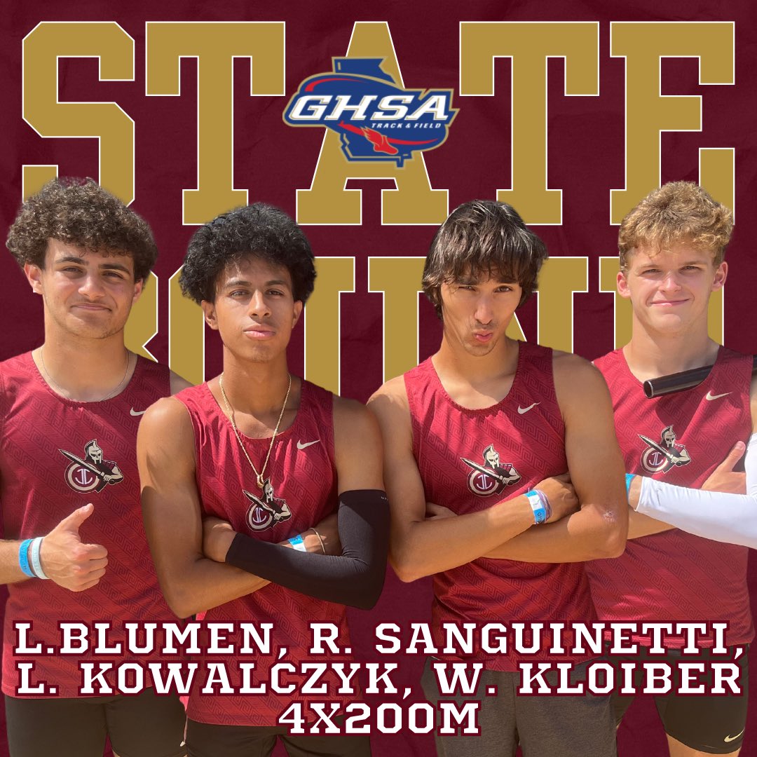 Johns Creek TF / XC (@johnscreektfxc) on Twitter photo The 4x200m is gonna keep it rolling to state! Congrats to Will Kloiber, Ryan Sanguinetti, Logan Kowalczyk, and Larry Blumen!
<a href="/jcgladiators/">Johns Creek Athletics</a> @LeadGladiator
#4x200 #sprinters #trackandfield The 4x200m is gonna keep it rolling to state! Congrats to Will Kloiber, Ryan Sanguinetti, Logan Kowalczyk, and Larry Blumen!
<a href="/jcgladiators/">Johns Creek Athletics</a> @LeadGladiator
#4x200 #sprinters #trackandfield