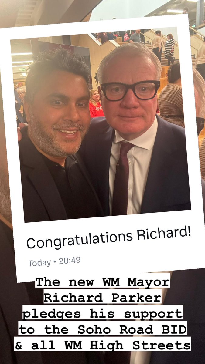 Congratulations to the new WM Mayor Richard Parker 👍🏼