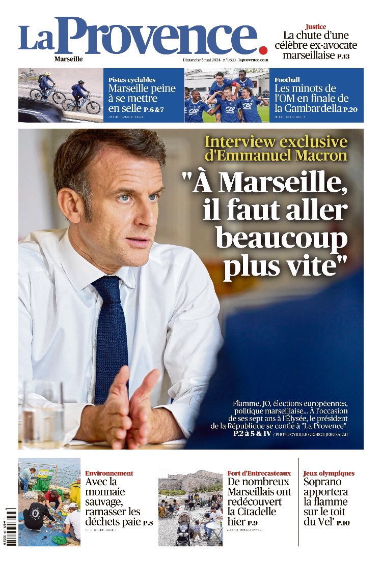 interview exclusive d’@emmanuelmacron dans @LaTribune Dimanche et @LaProvence. 🔴 son combat contre le RN 🔴 son septennat à l’Élysée 🔴 Marseille et la flamme olympique. Entretien avec @solencherrier @JeudyBruno @SoazQuem @aviers @LVigogne