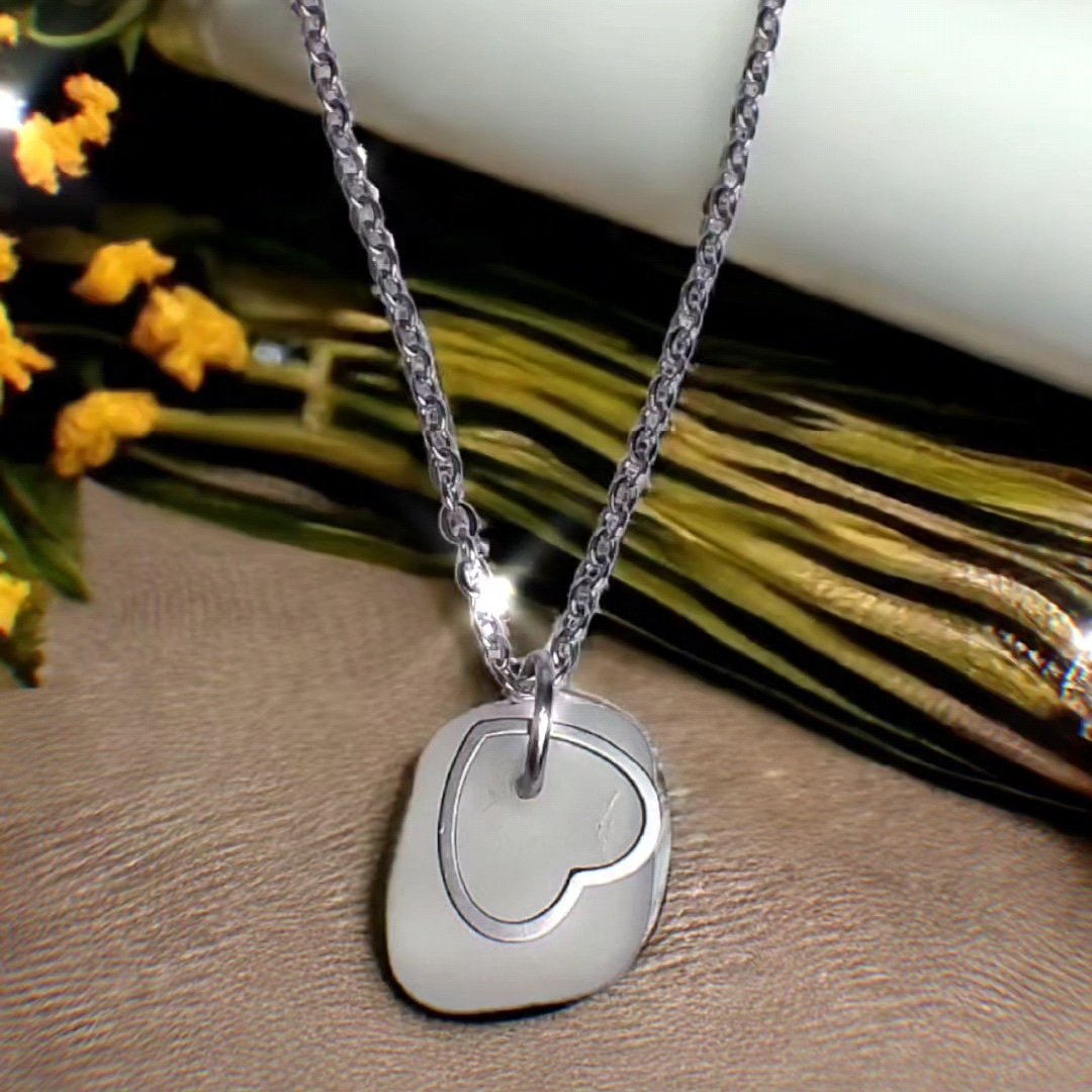 Beautiful heart Seaglass 🤍 #seaglass #necklace #jewelry 
Twistedthreadsukshop.etsy.com